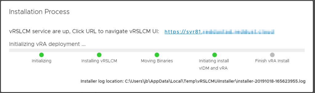 Installation Progress UI with Lifecycle Manager link